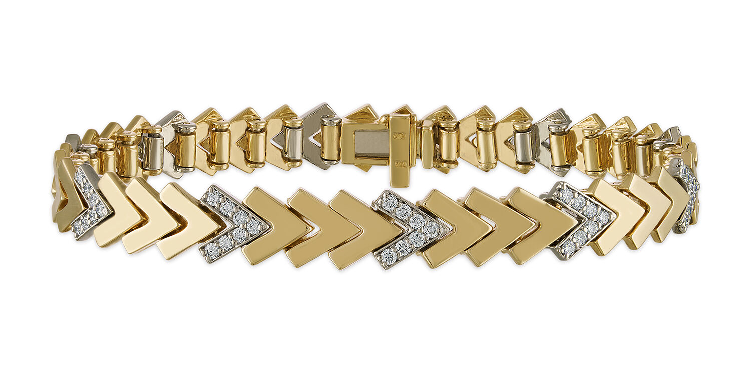 chevron complete bracelet with ten diamond links